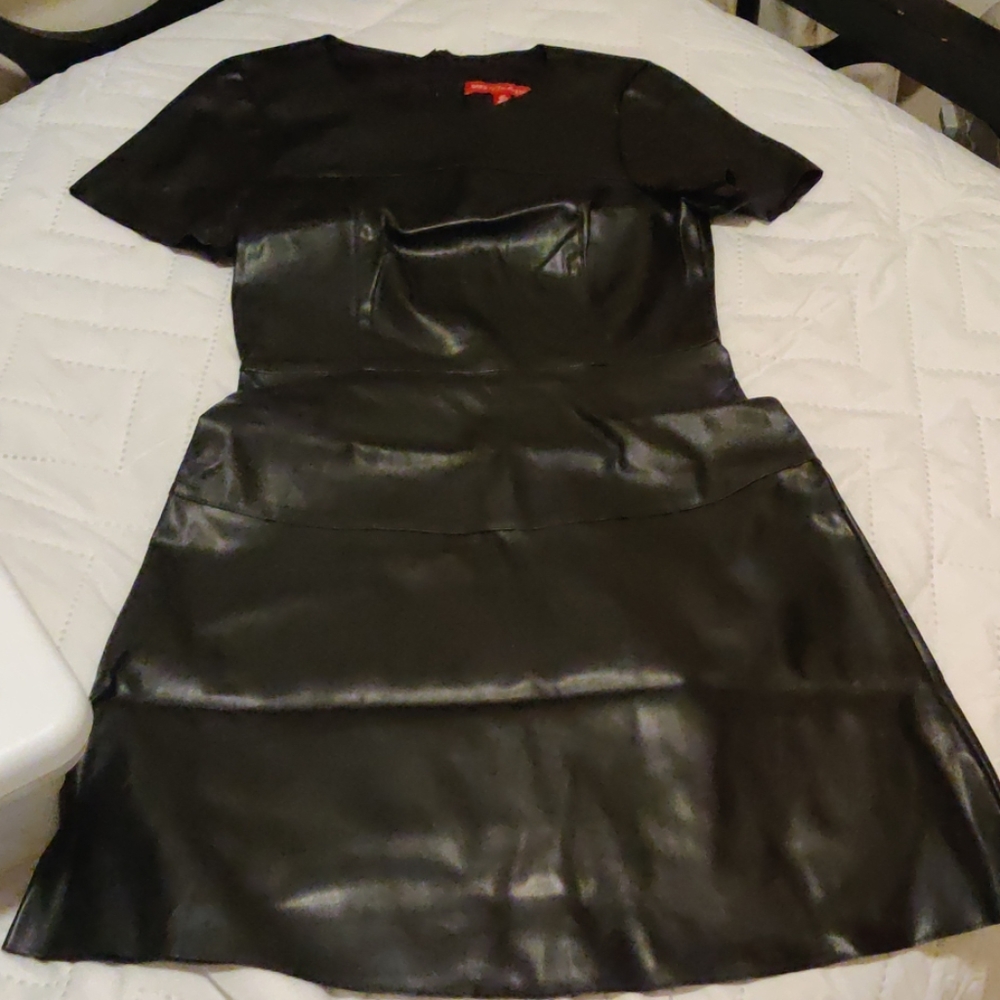 Fake leather dress